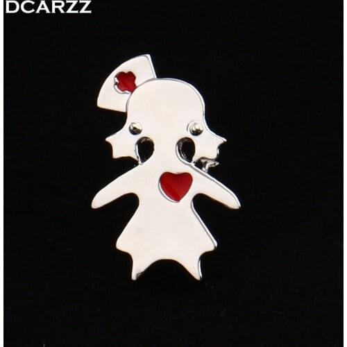 2019 Cute Enamel Nurse Pin Medical Jewelry Doctor Nurses Day Gift Nurse Hat Charms Brooches for Women Heart Jewellery Wholesale