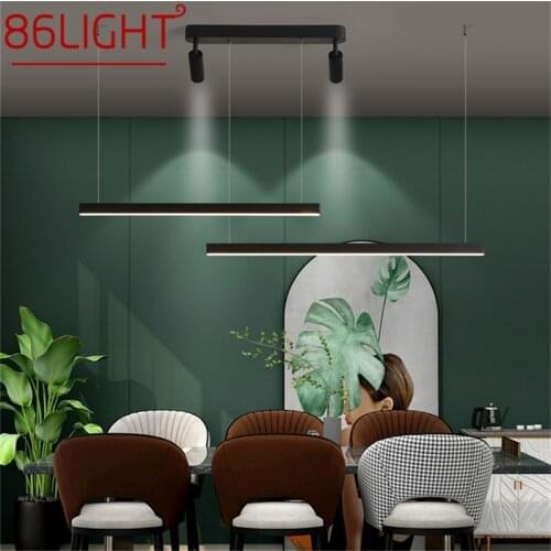 86LIGHT Creative Pendant Light Contemporary Line Lamp With Spotlight LED Fixtures For Home Dining Room