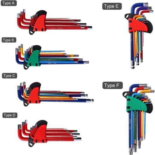 9pcs Ball-head Screwdriver Hex Wrench Set Hexagon Torx Star L Type Spanner Repair Hand Tools