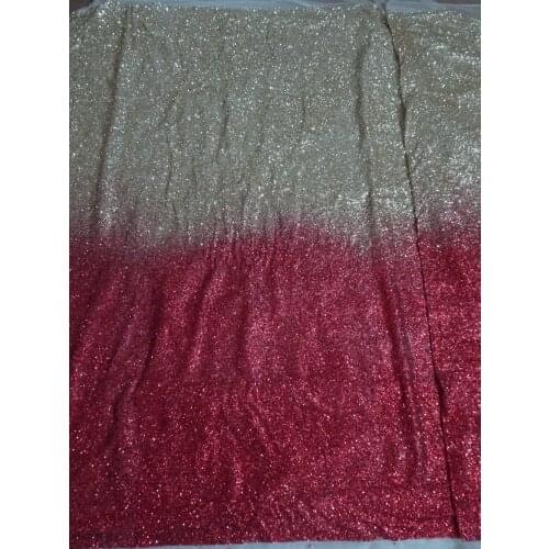 African Glued Glitter Sequins Mesh Fabric ZH-4914 Shining Transparent Party Dress Clothes Cloth India Sari Sewing dress