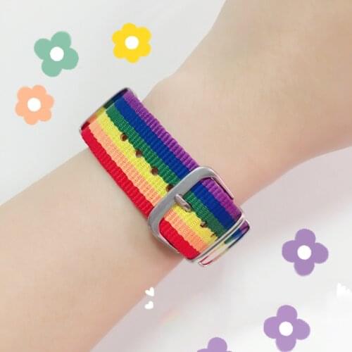 Ins Nepal Rainbow Woven Bracelets LGBT Lesbians Gays Bisexuals Bracelets Woven Braided Women Pride Men Couple Friendship Jewelry