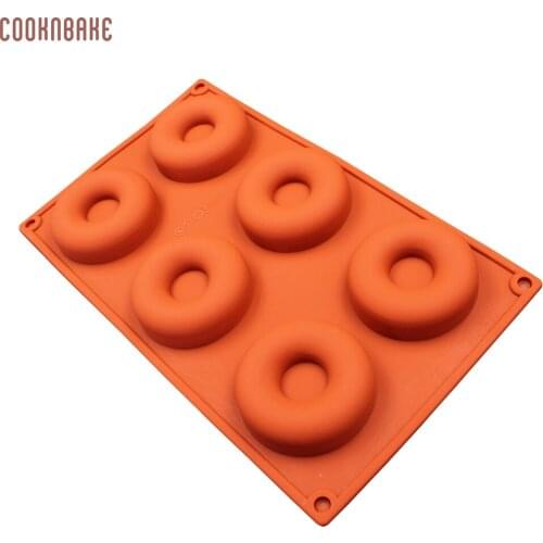 COOKNBAKE DIY Silicone Bakeware Moulds 6 Donuts Chocolate Mould Biscuit CakeMolds CDSM-256
