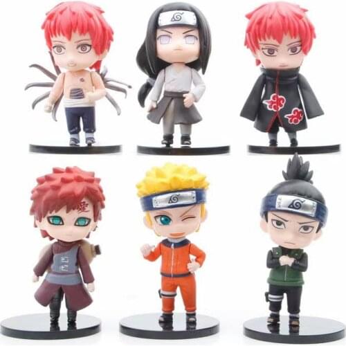 6pcs/Lot Anime Uzumaki Naruto Gaara Sasori Uchiha Itachi Sasuke Mini PVC Action Figure Figurine Toy Model Doll