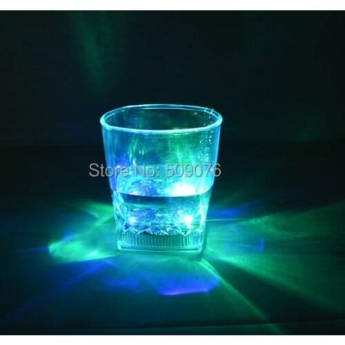 Free shipping 24pcs/lot 10OZ led skull cup Inductive LED Wine Whisky Cup Flash Light Beer Shot Drink Glass Bar Party Club