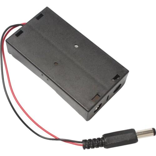 20pcs/lot MasterFire 2 x 3.7V 18650 Batteries Storage Holder 2 Slots Battery Case Box With Wired Lead&DC Connector 5.5*2.1mm