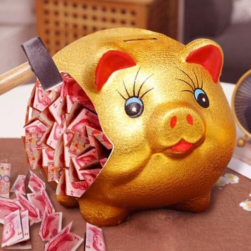 Golden Pig Piggy Bank Ceramics Christmas Gifts High Capacity Money Boxes Money Safe Kids Cute Money Box Birthday Present DA60CXG