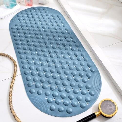 Oval Anti-skid Bath Mat PVC Shower Mat Star Hotel Bathroom Bathtub Hydrophobic Massage Mat with Suction Cup Drainage Hole