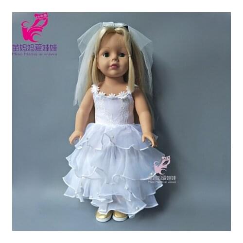 Dolls Baby Doll Bride Dress and Veil Also Fit for 18 Inch Girl Dolls Dress Sets Baby Girl Birthday Gift