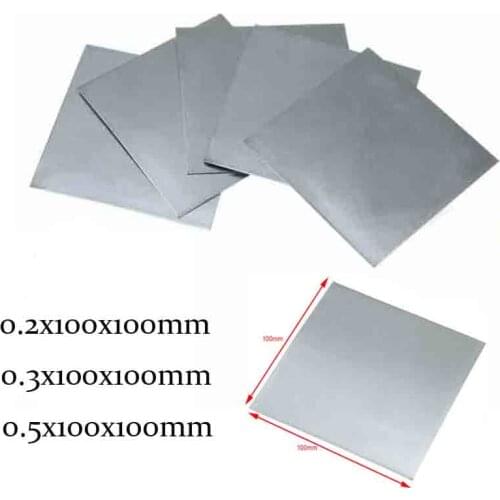 2pcs Metal Zinc Plate High Purity Pure Zinc Sheet Plate 100mm X100mm X 0.2mm For Science Lab