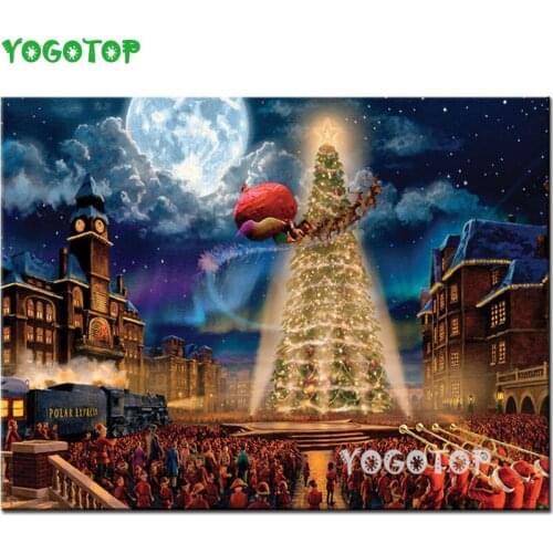 DIY Diamond Painting Christmas Tree Cross Stitch Kits Diamond Embroidery Landscape Art Rhinestone European New Year gift YY4695