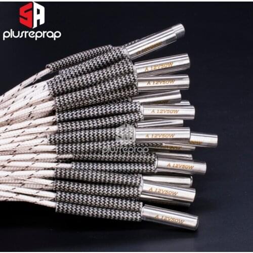 3D Printer 6*20MM 12V / 24V 50W Cartridge Heater With 100CM Cable for 3D Printer V6 HOTEND Volcano MK8 MK9 CR10