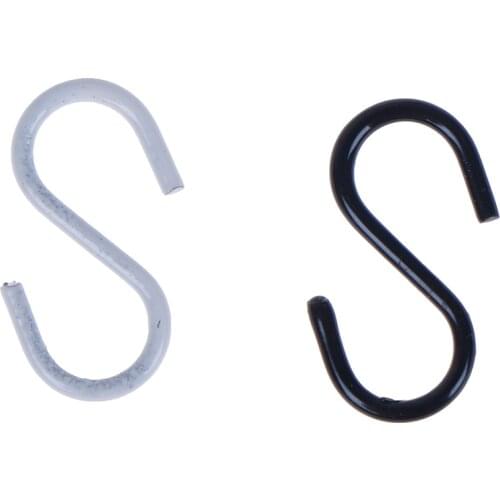 New 10Pcs 1:12 Miniature doll house S Hook Mini Doll Accessories Black white Metal Hook connectors