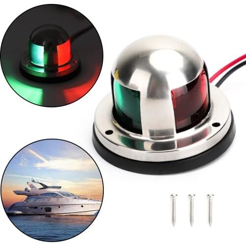 Areyourshop 2 in 1 12V LED Boat Navigation light Marine Boat Yacht Warning Light Pontoon Bright Indicator Signal Light Red Green