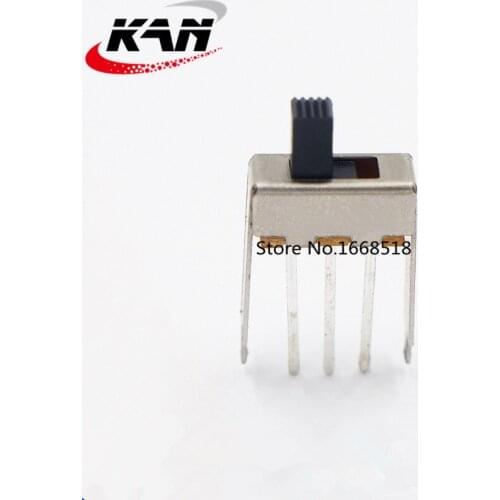 100pcs SS12F42 2 gear toggle switch 3 foot vertical long foot 2 fixed foot two gear toy swing switch 14 shell