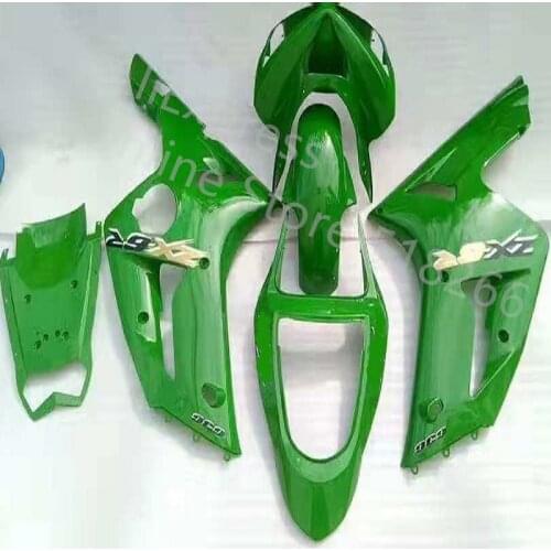 Full green For Kawasaki NINJA ABS Fairing Bodywork Kit Fit ZX6R 03-04 Motorcycle Fairing (Injection molding)