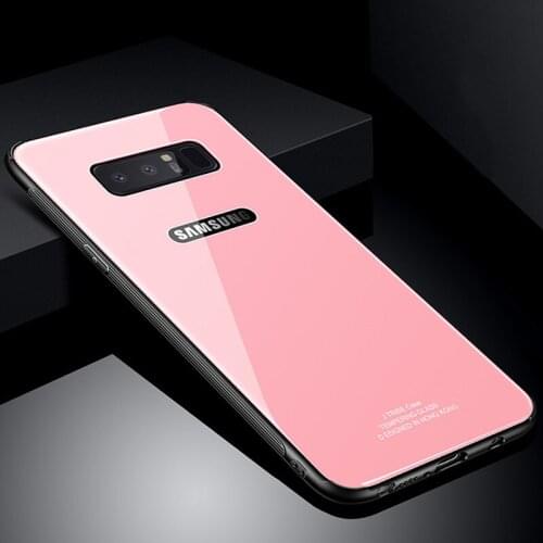 Luxury Tempered Glass Phone Case For Samsung Galaxy S8 S9 S10 Plus Lite Coque For Samsung Galaxy Note 8 9 S10E Silicone Fundas