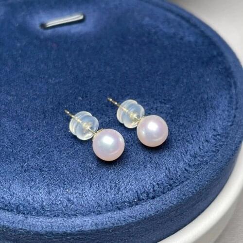 Shilovem 18k yellow gold Natural freshwater pearls Drop Earrings fine Jewelry women trendy anniversary gift myme6-6.58888zz