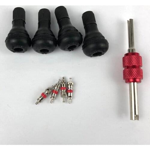 4x TR412 Tubeless Tire Stubby Valve Stems SUV ATV Car Motor HTG + Valve Core