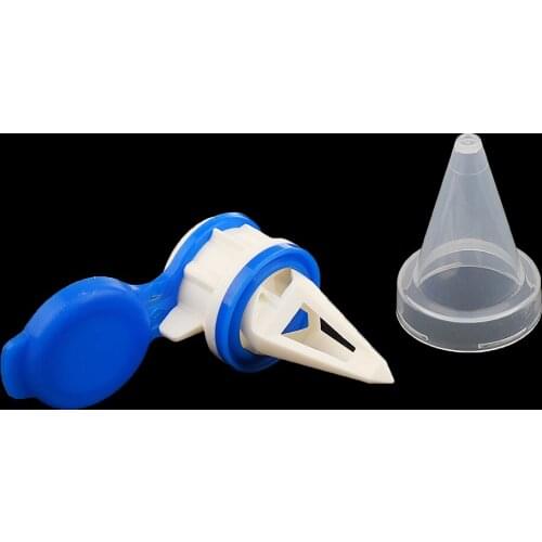 2pcs Silicone Spout Pourer, Milk Brick Splitter with Cover, Liquid Drink Flow Divider, Storage Extension Mouth - Blue + Red