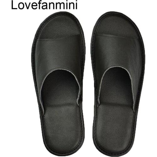 Genuine Cow Leather slippers couple indoor non-slip men women home fashion casual single shoes PVC soft soles spring summer 504