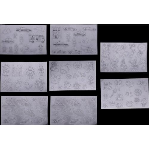 8 Sheets Multi Patterns Designs Shrink Plastic Shrink Film Shrinkable Paper