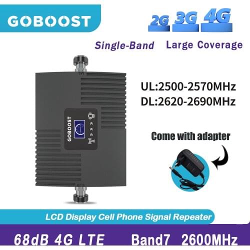 GOBOOST 4G LTE 2600mhz Band7 4G Phone Amplifier Cellular Signal Booster LCD Display Mini Mobile Amplifier Repeater Network 65dB