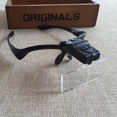 Clip On 1X /1.5X /2X /2.5X /3.5X Eyeglasses Magnifier With 2-LED Lens Magnifying Watch Repair Dental Loupes Binocular