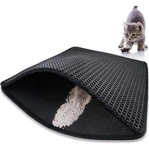 Waterproof Pet Cat Litter Mat EVA Double Layer Litter Mat Non-slip Cat Bed Mat Trapping Pet Cat Litter Box Mat Cat House Mat