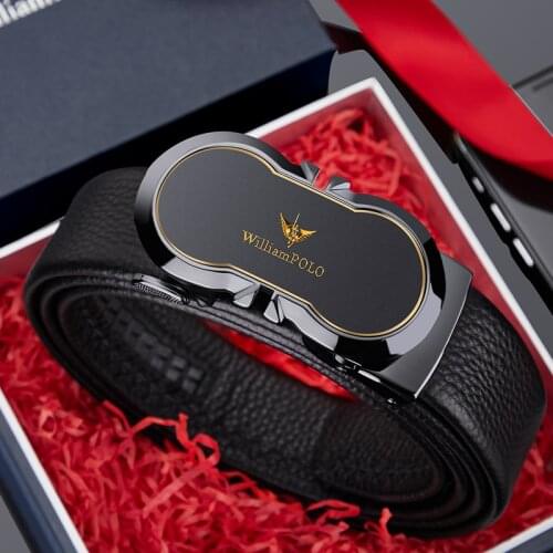 High grade fashion leather automatic belt buckle mens leisure belt