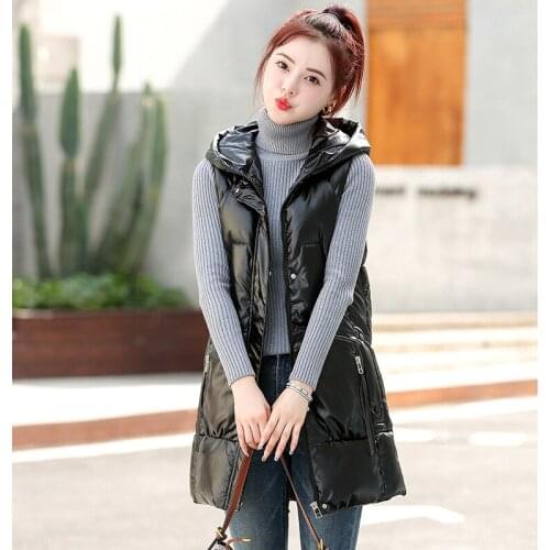 Women Winter Coat Hooded Warm Long Vest Plus Size Cotton Jacket Femal Wadded Feminina chalecos jackets for women 2021