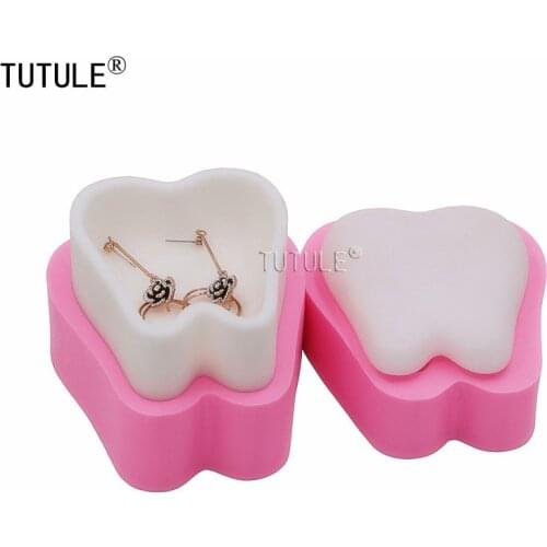 Tooth trinket box mold,flexible, for polymer clay, resin jewelry Silicone Mold for Resin Tray Trinket Box Silicon Molds