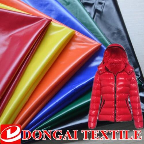 1m*1.5m Sell By Meter.Width 1.5 Meter 40D Nylon Bright PU Coated Glitter Fabric Down Jacket Fabric