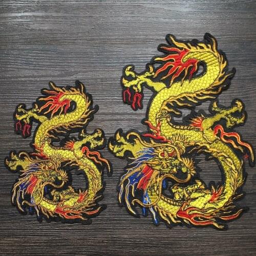 1PCS Green Camouflage Cool Dragon Embroidery Patches Sewing On Fabric Sticker For Clothes DIY Embroidered Appliques LSHB022
