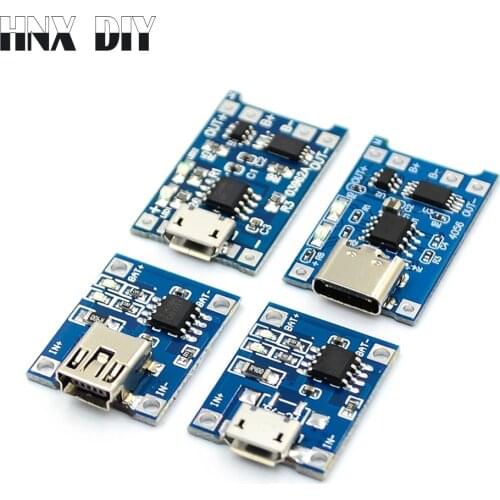 5pcs TP4056 Micro USB 5V 1A 18650 TP4056 Lithium Battery Charger Module Charging Board With Protection Dual Functions 1A Li-ion