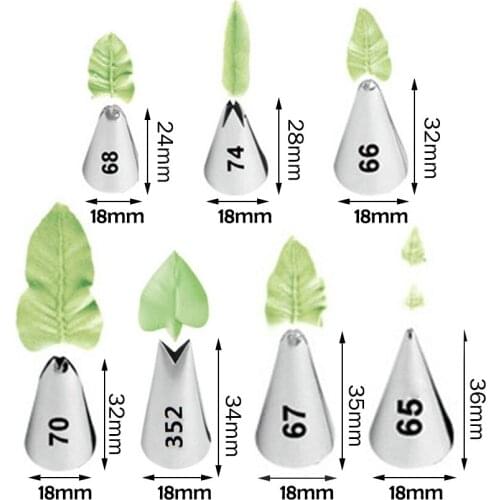 7pcs/set Icing Piping Nozzle Cake Cream Decoration Head Bakery Pastry Tips Stainless Steel Cake Nozzle Decorating Tool