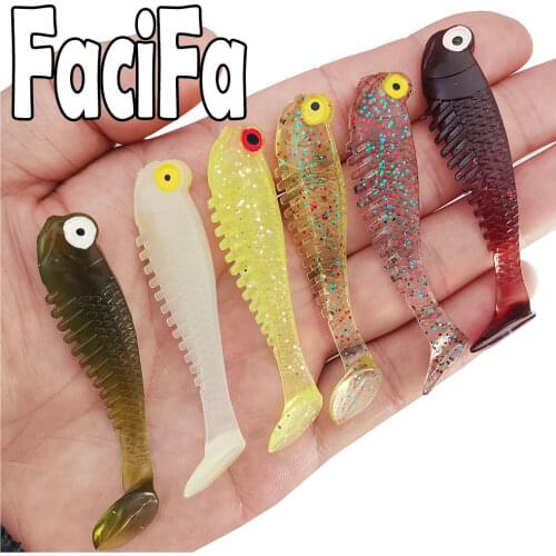 6 to 24 pcs 5cm Soft Lure Silicone Bait Fishing Lure Sea Fishing 1.3g Swimbait Silicone Fish Surface Artificial Lure Spinnerbait