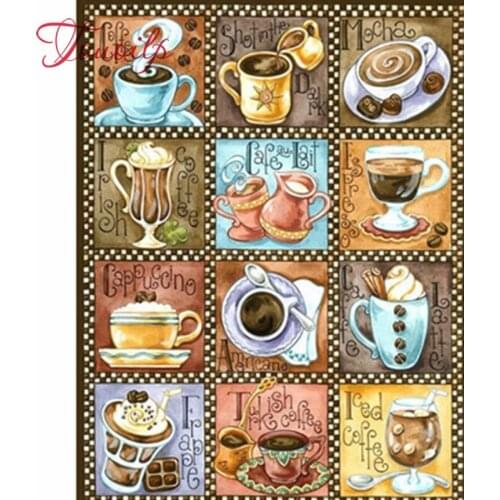 Coffee,tea,cup,Full,square&round Rhinestone,5D,DIY Diamond Painting custom,Cross Stitch,kits,Diamond Mosaic,home