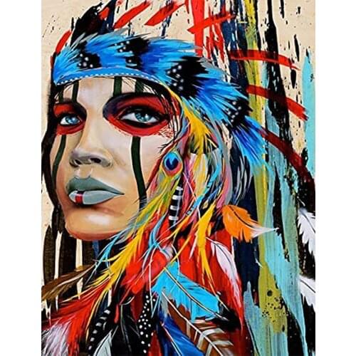 Diamond Painting Indians DIY 5D Full Square Embroidery Kits Beads Crystal Rhinestone Picture Supplies Arts Craft Wall Home Decor