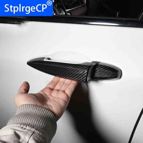 Car Accessories Carbon Fiber Auto Door Handle Knob Exterior Trim Covers