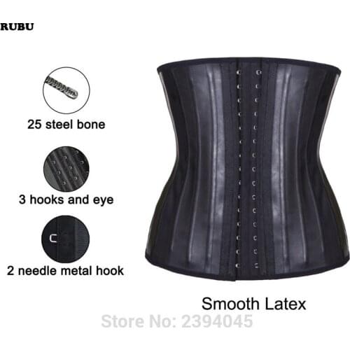 Free ship New 25 Steel Boned Waist Corset Underbust Latex Waist Cincher Sexy corsets and bustiers Women