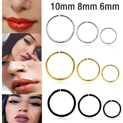 Eyebrow Lip Nose Rings 3PCS /Set Alloy Stainless Steel Earrings Bone Nail 6/8/10mm 2021 Personality Body Piercing Jewelry Unisex
