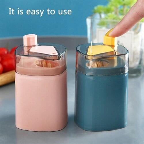 Toothpick Holder Creative Automatically Pops Up Toothpick Dispenser Home Kitchen Living Room Dining Room Toothpick Storage Box