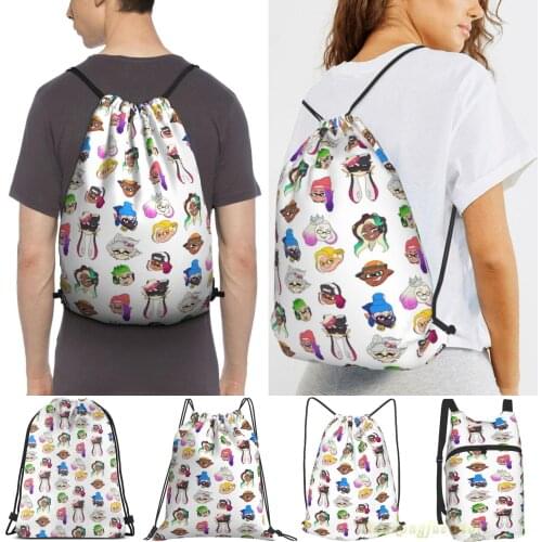 Splatoon 2 Graphic T-Shirt Men Outdoor Travel Gym Bag Waterproof Drawstring Backpack Women Fitness Swimming Bag