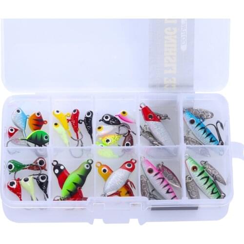Goture 27pcs/box Fishing Lure Set With Nice Box Winter Ice Vertical Jigging Fishing