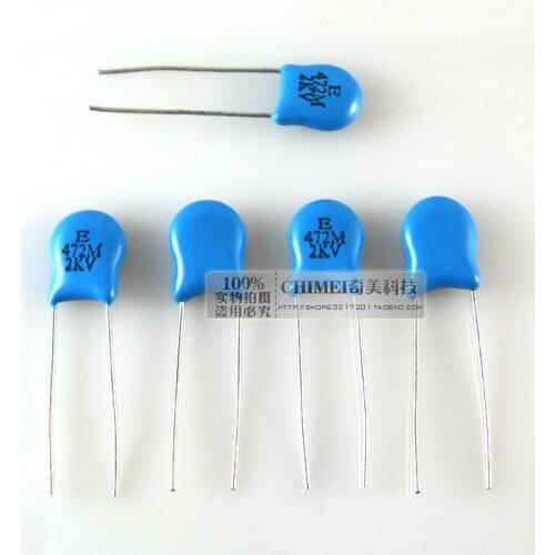 High voltage ceramic capacitors 2KV 472K ceramic disc capacitors commonly used in high voltage applications