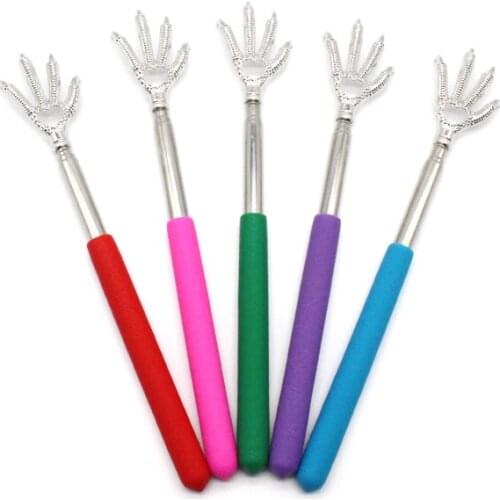 Practical Handy Stainless Pen Clip Back Scratcher Telescopic Eagle Claw Bear Claw Pocket Scratching Massage Kit Back Scratcher