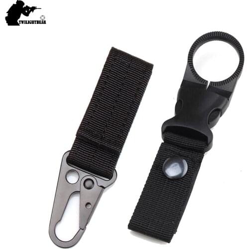 Outdoor Tactical Belt Buckles Nylon Braided Alloy Key Chain High Strength Bottle Buttons