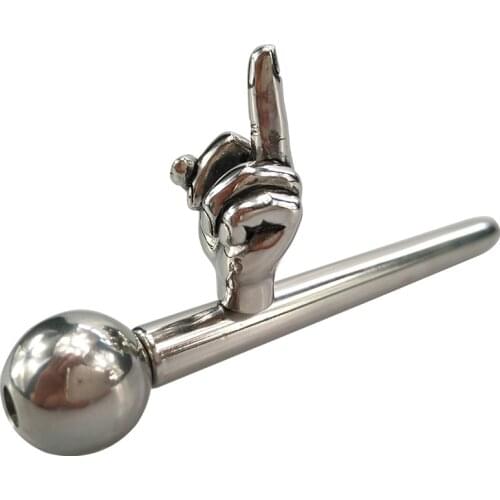 New special design small size Dia8mm stainless steel urethral sound penis plug with finger bead Penis stick dilator sex toy