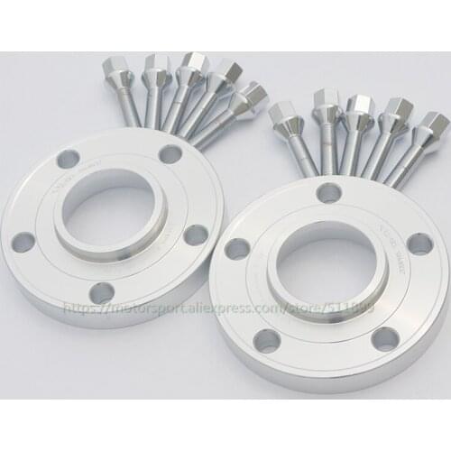 2pcs 15MM 5x112-66.6 wheel adapter + 10 pcs 12x1.5 Extended Wheel lug bolts For Benz