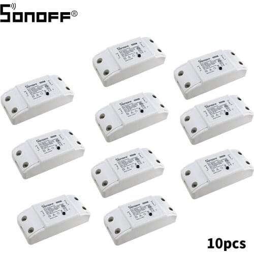 10pcs SONOFF Basic/BasicR2 10A 220V Wifi Switch DIY Timer Wireless Remote Light Smart Switch Works for Alexa Google Home